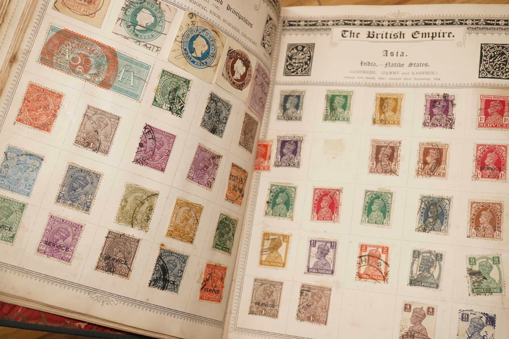 Stamp collection, six volumes